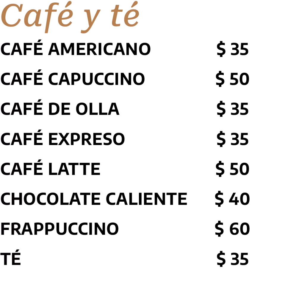 Bebidas café y te