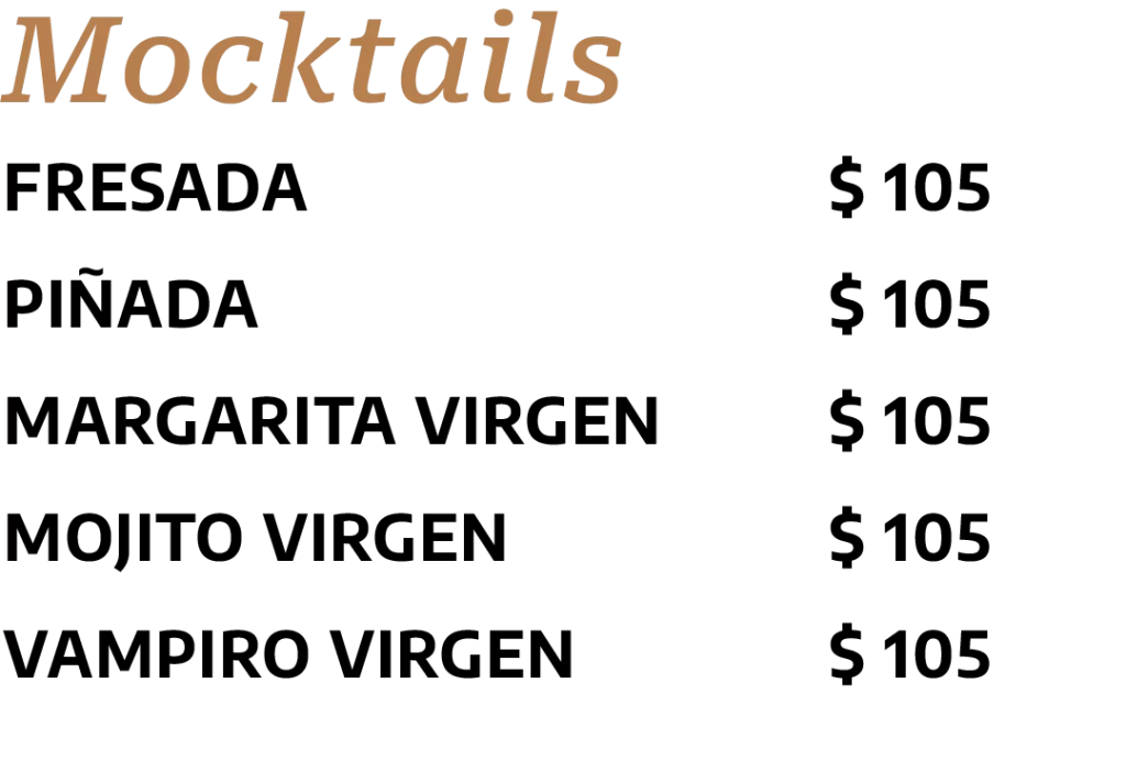 Bebidas mocktails